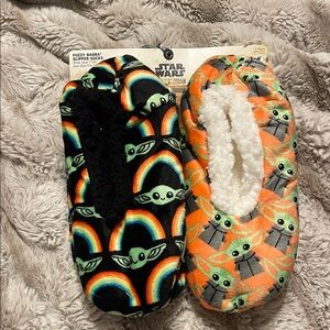 Star Wars One Piece Slipper Socks - Black and Orange with Green
